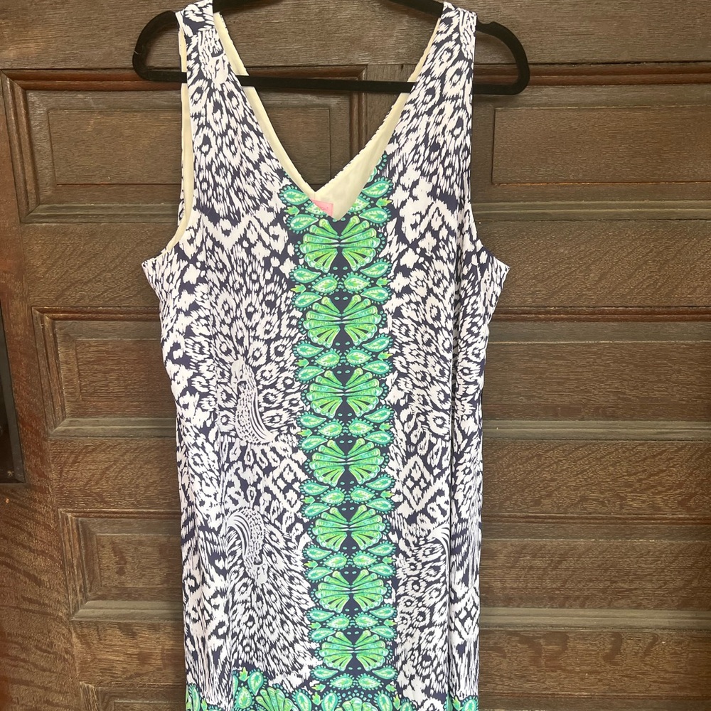 Lilly Pulitzer Women’s Navy Pineapple Party V-Neck Florin Dress XL EUC